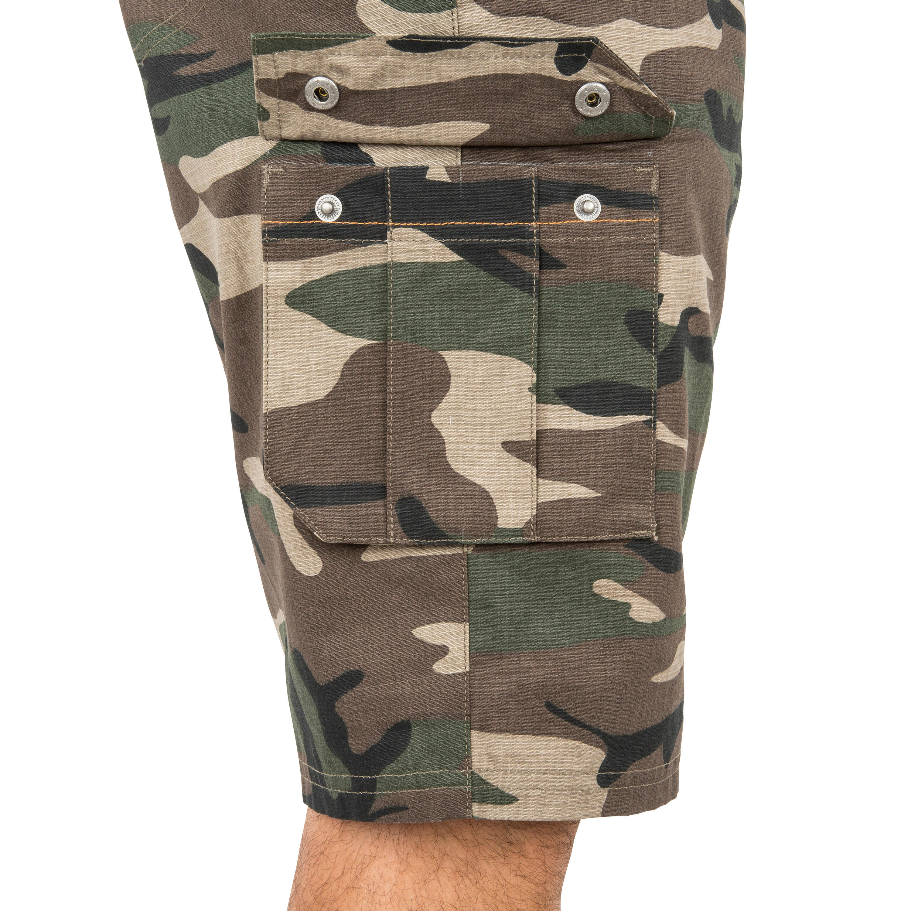 Jagdshorts/Bermuda Shorts 500 Cargo Camouflage grün 25/31