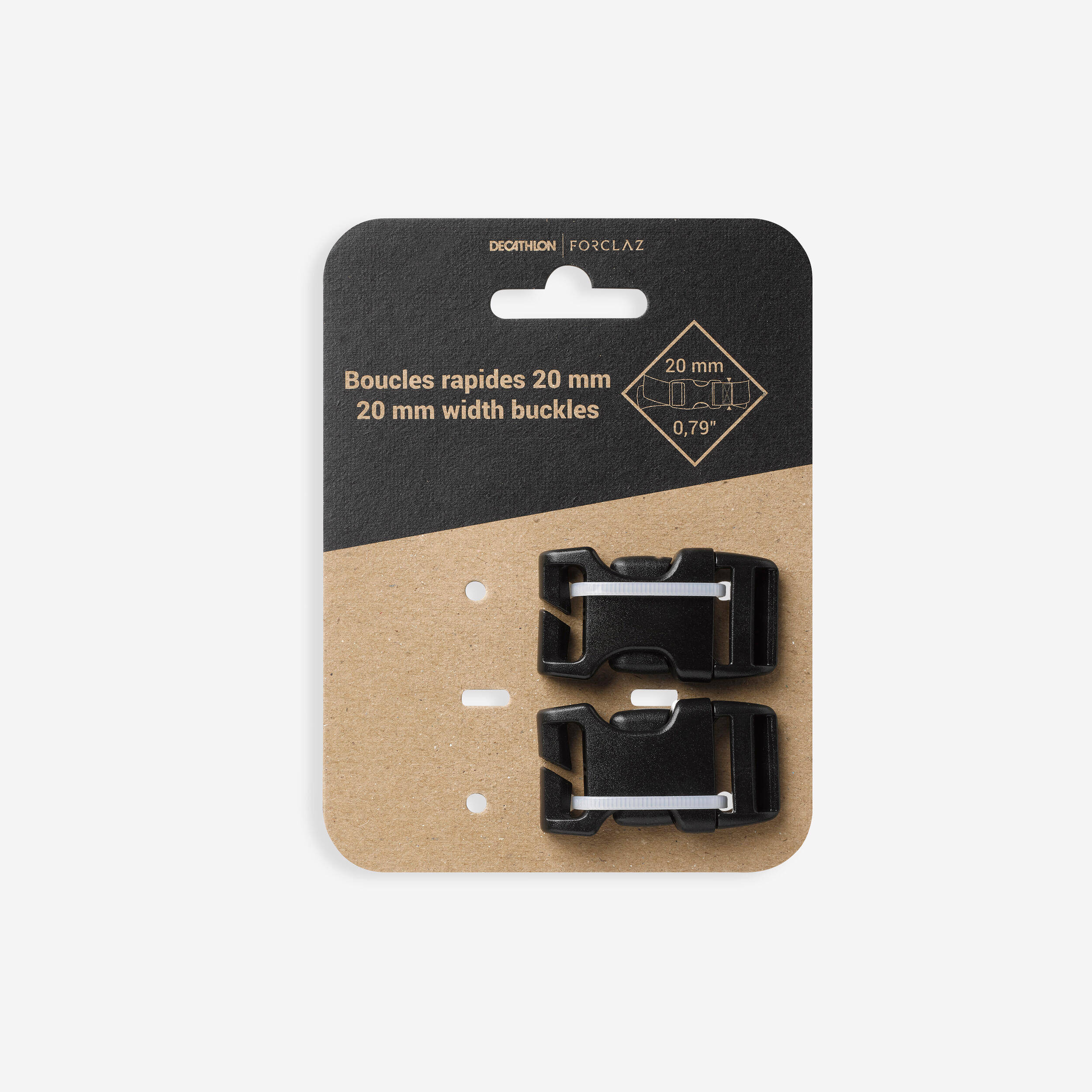 Set of 2 quick buckles for backpack - 20mm -  1
