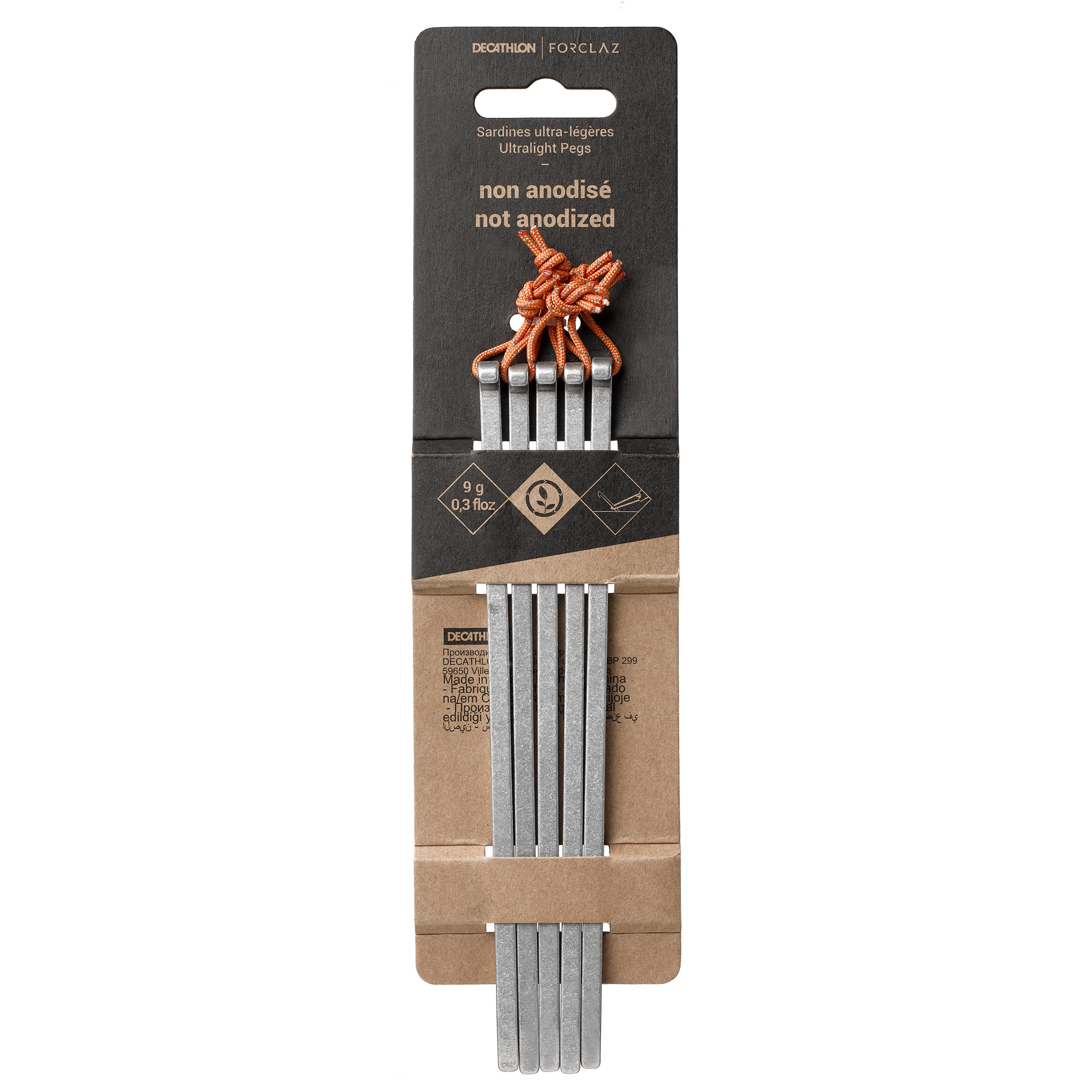 Piquets en aluminium ultra légers 10 g MT 900 x5 - FORCLAZ