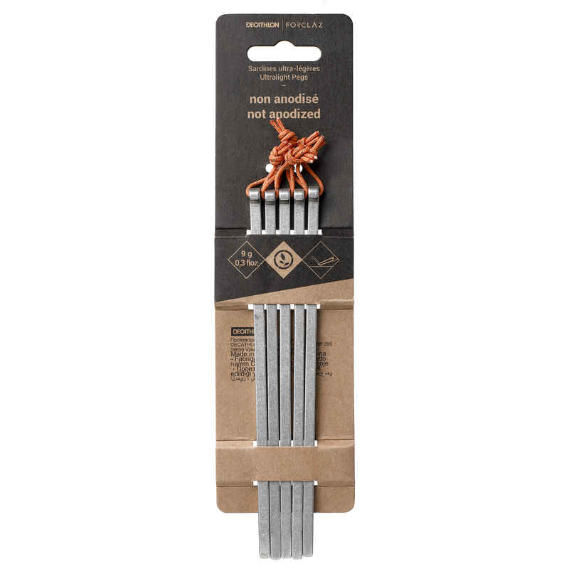 Heringe Bergtrekking MT900 ultraleicht nicht eloxiertes Aluminium 10 g 5 Stück