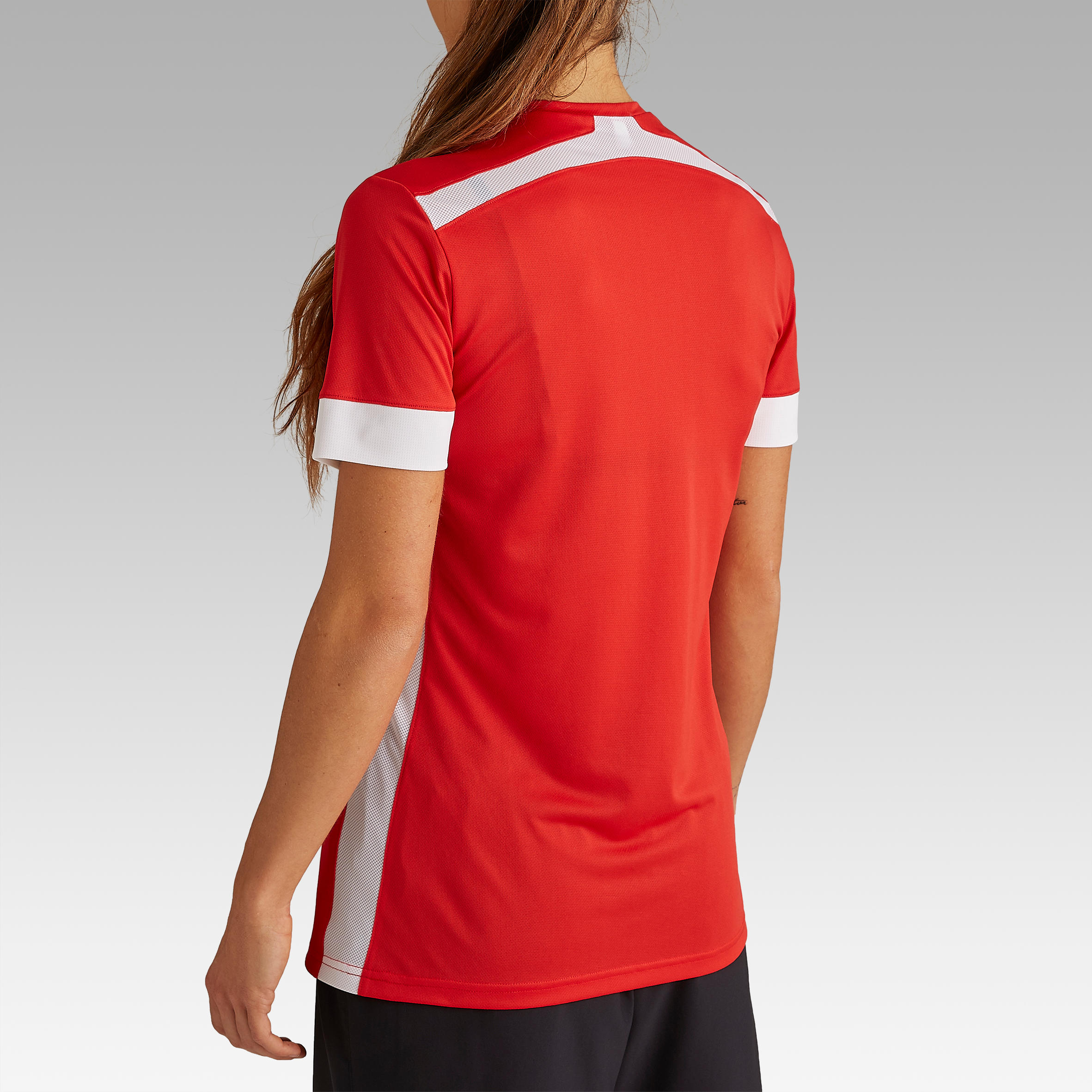 red and white adidas shirt women's
