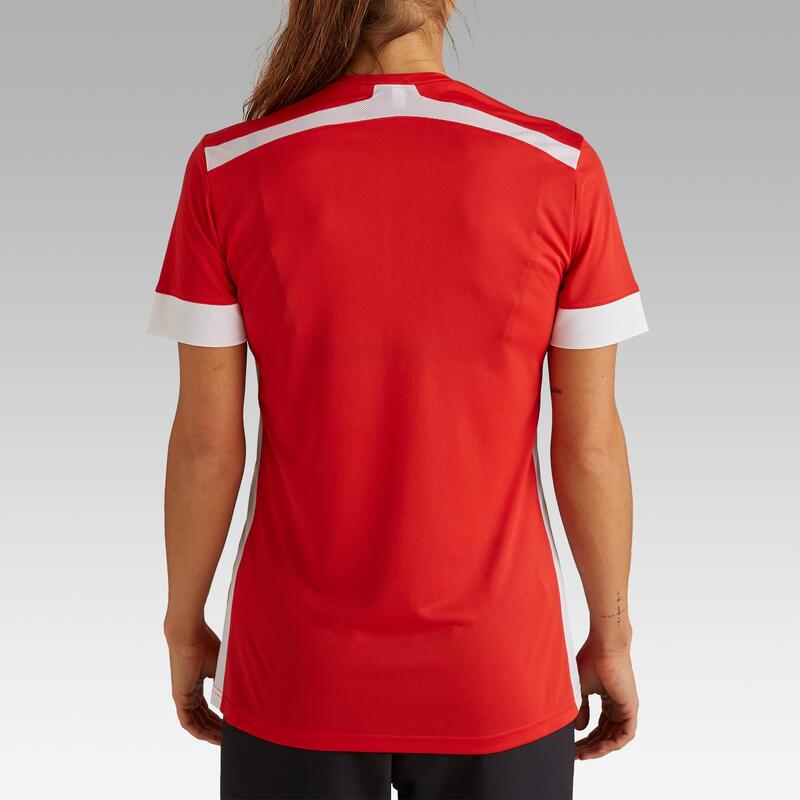 Voetbalshirt dames F500 rood/wit