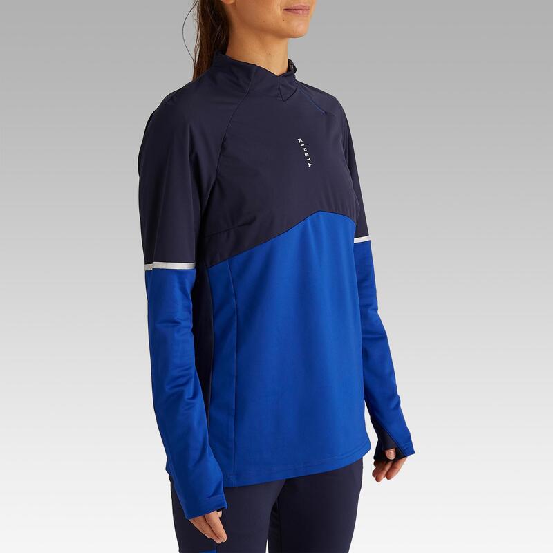 Trainingssweater voor voetbal dames T500 blauw