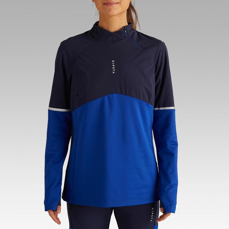 Sudadera Fútbol Kipsta T500 mujer Azul