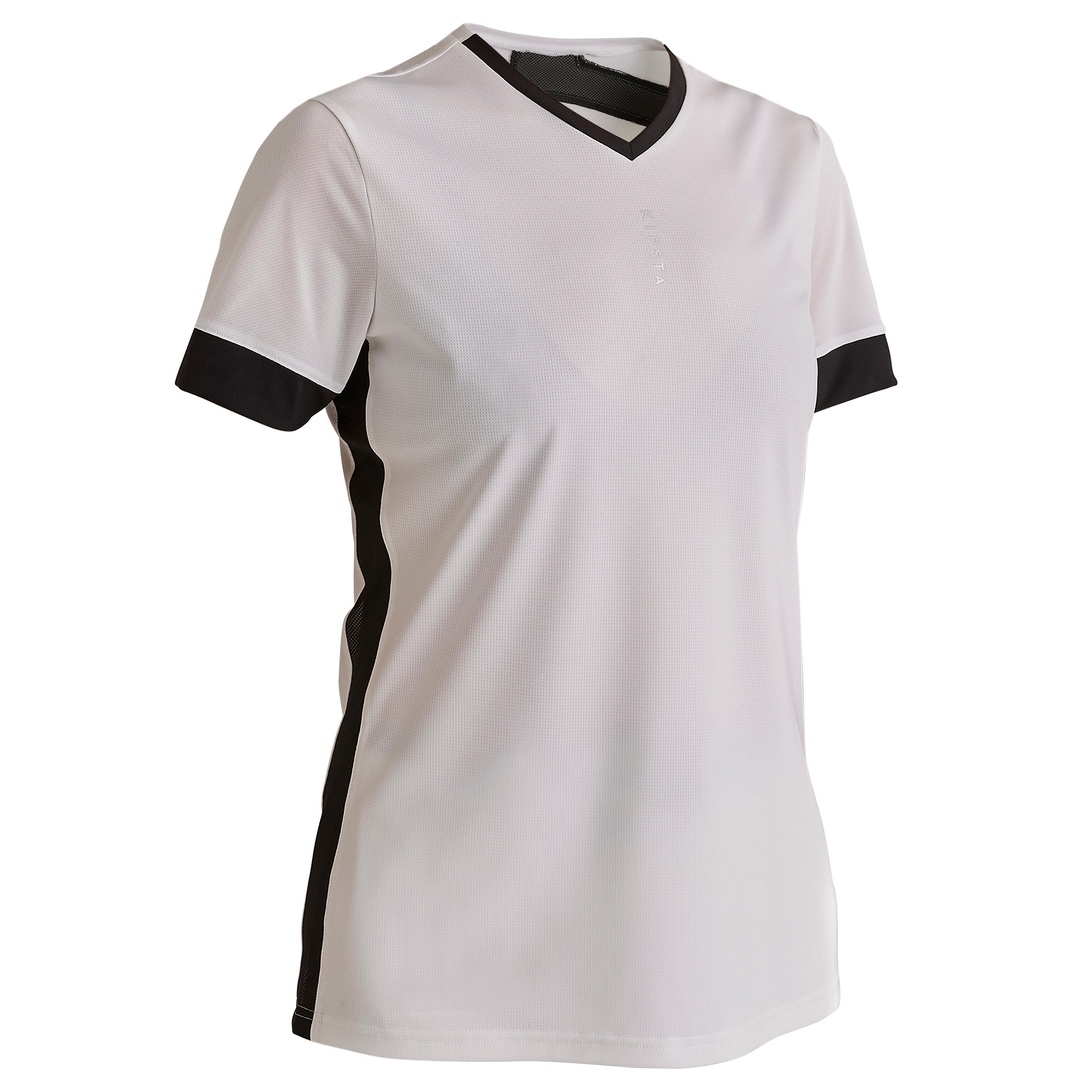 Camiseta de fútbol mujer F500 blanca negra