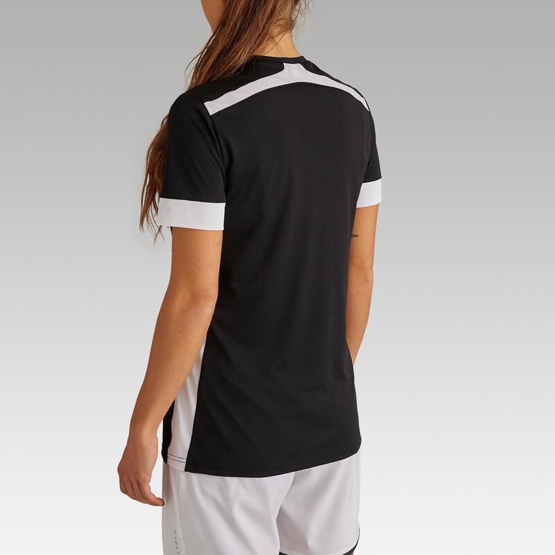 Maglia calcio donna F500 nero-bianco