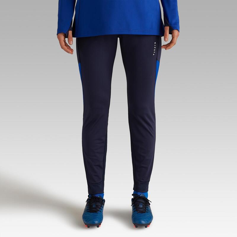 Pantalon d'entraînement de football femme T500 bleu