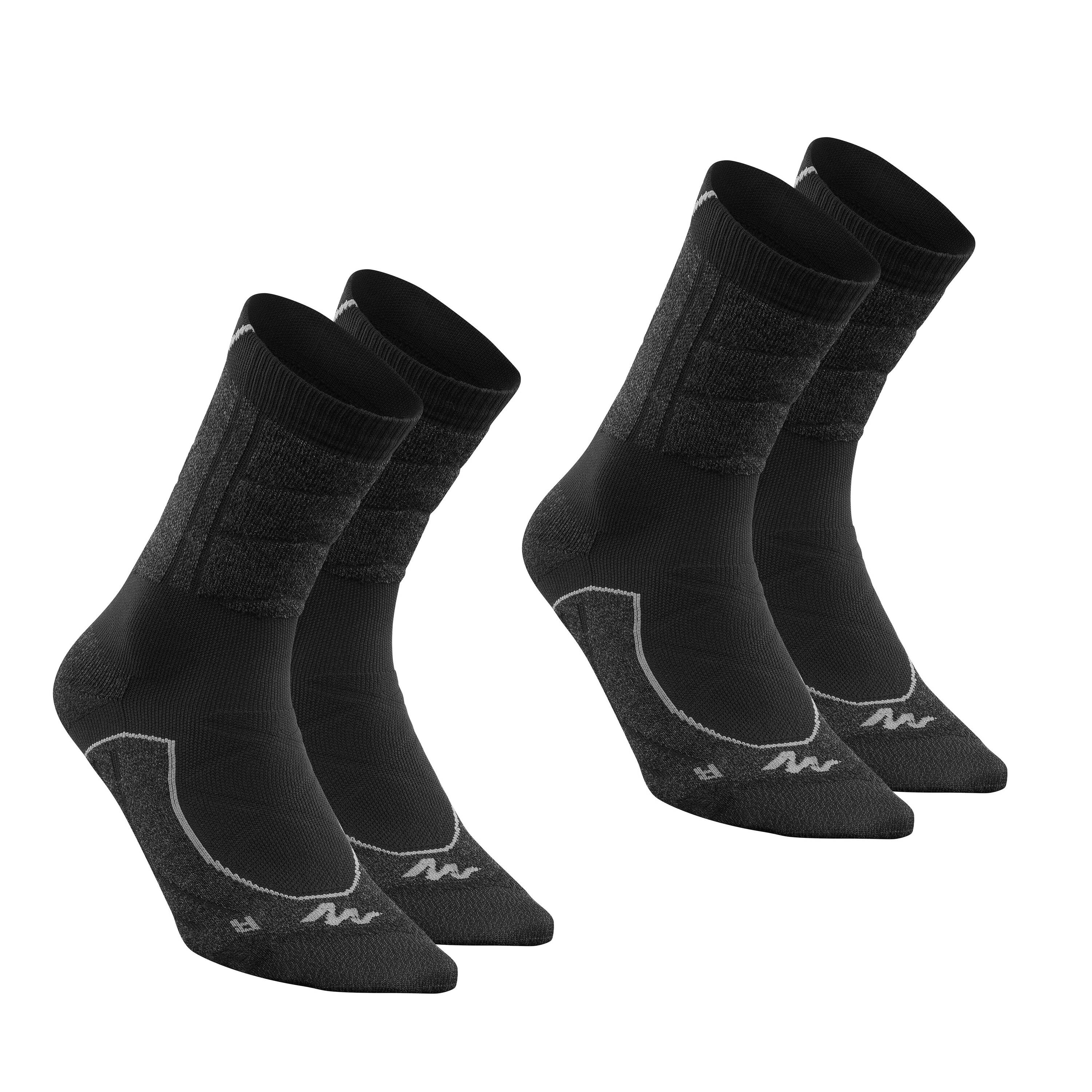 High Mountain Hiking Socks. MH 900 2 pairs - Grey/Black -  1