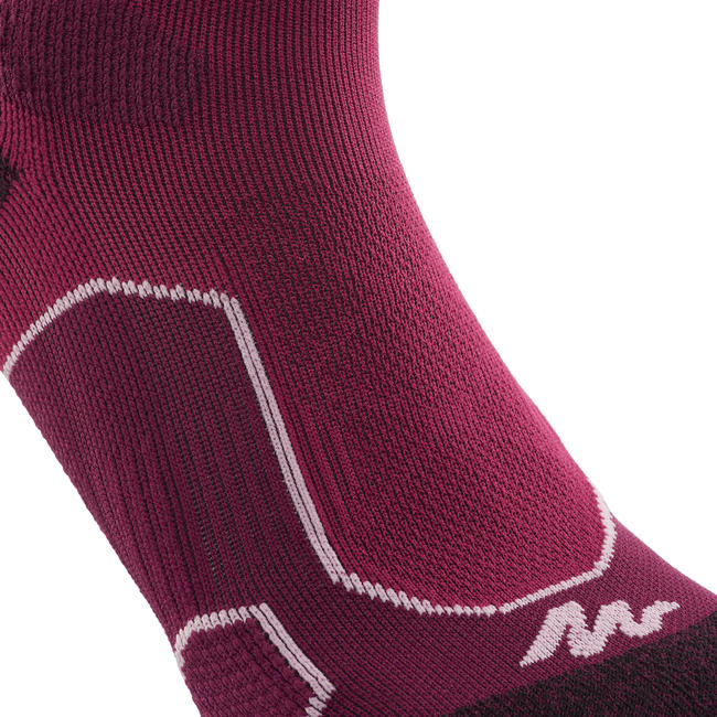 Hiking Socks HighAnkle 2 pairs MH500 Purple/Plum