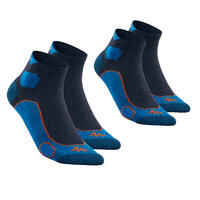 Mid-Length Mountain Hiking Socks. Forclaz 500 2 Pairs - Dark Blue