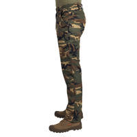 Pantalon léger chasse Homme - 100 camouflage woodland vert et marron