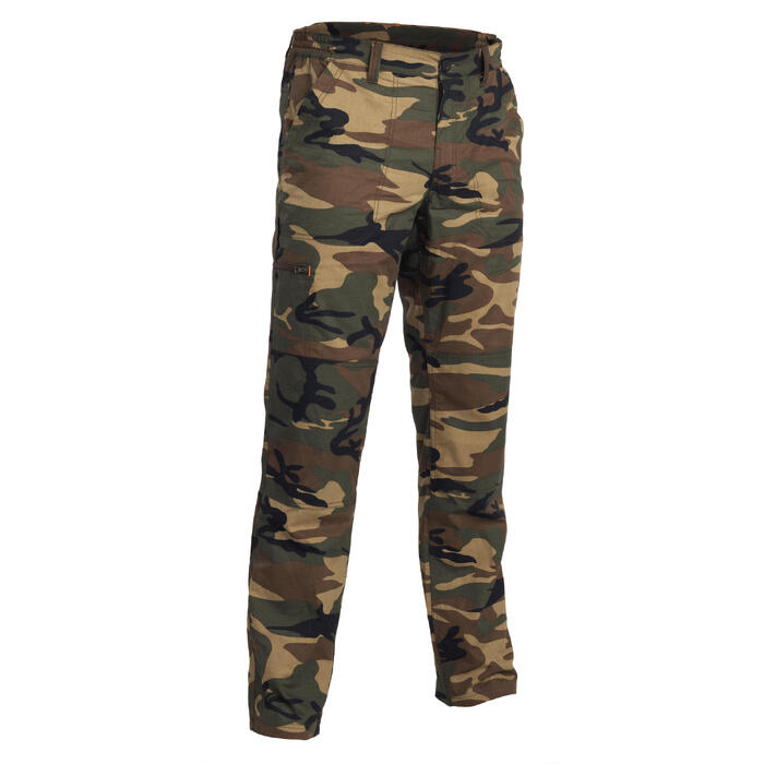 Pantalon léger chasse 100 camouflage island vert Solognac Decathlon