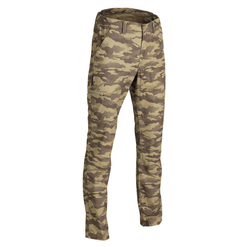 LIGHTWEIGHT CLOTHING Shooting and Hunting - 100 CAMO PANTS ISLAND GREEN SOLOGNAC - Hunting and Shooting Clothing