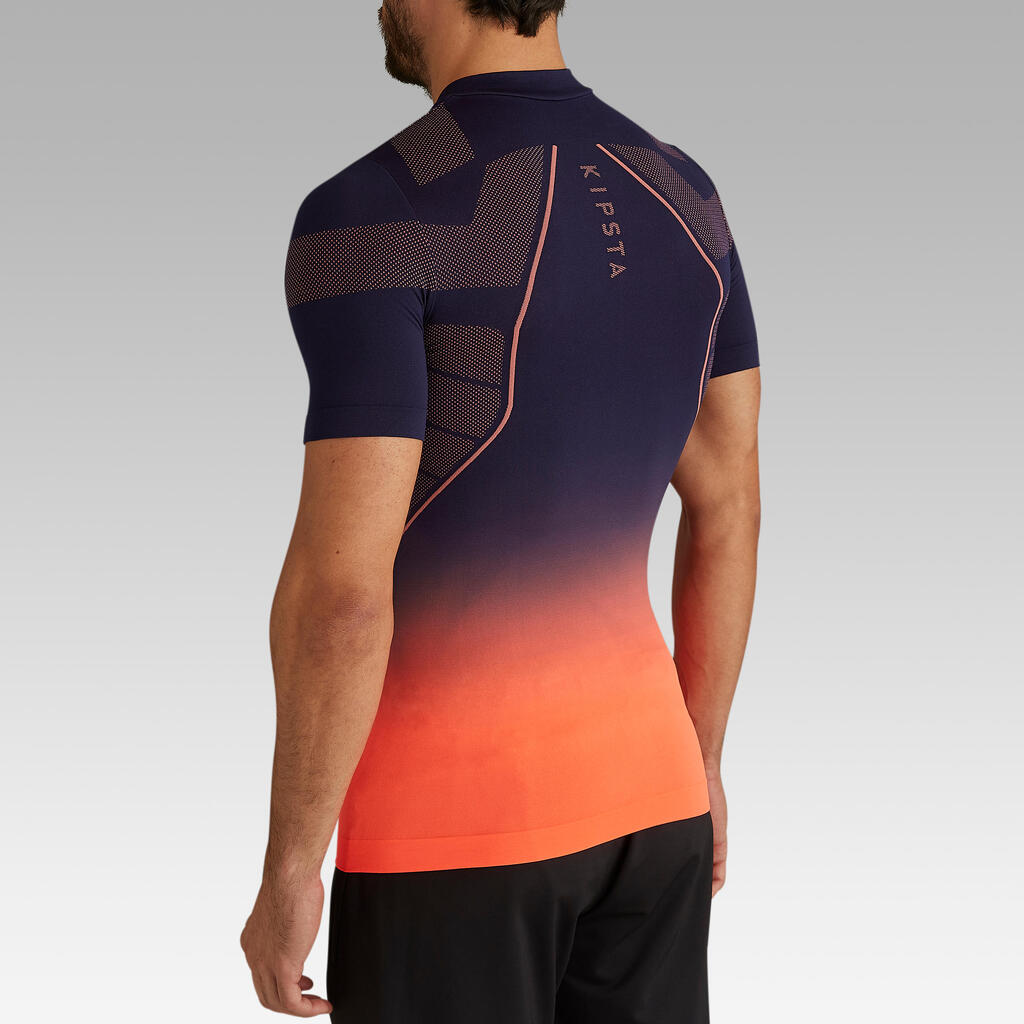 Funktionsshirt kurzarm Keepdry 500 atmungsaktiv Erwachsene violett/orange