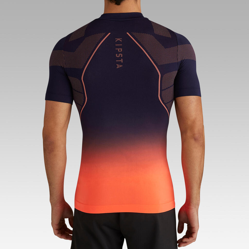 Funktionsshirt kurzarm Keepdry 500 atmungsaktiv Erwachsene violett/orange