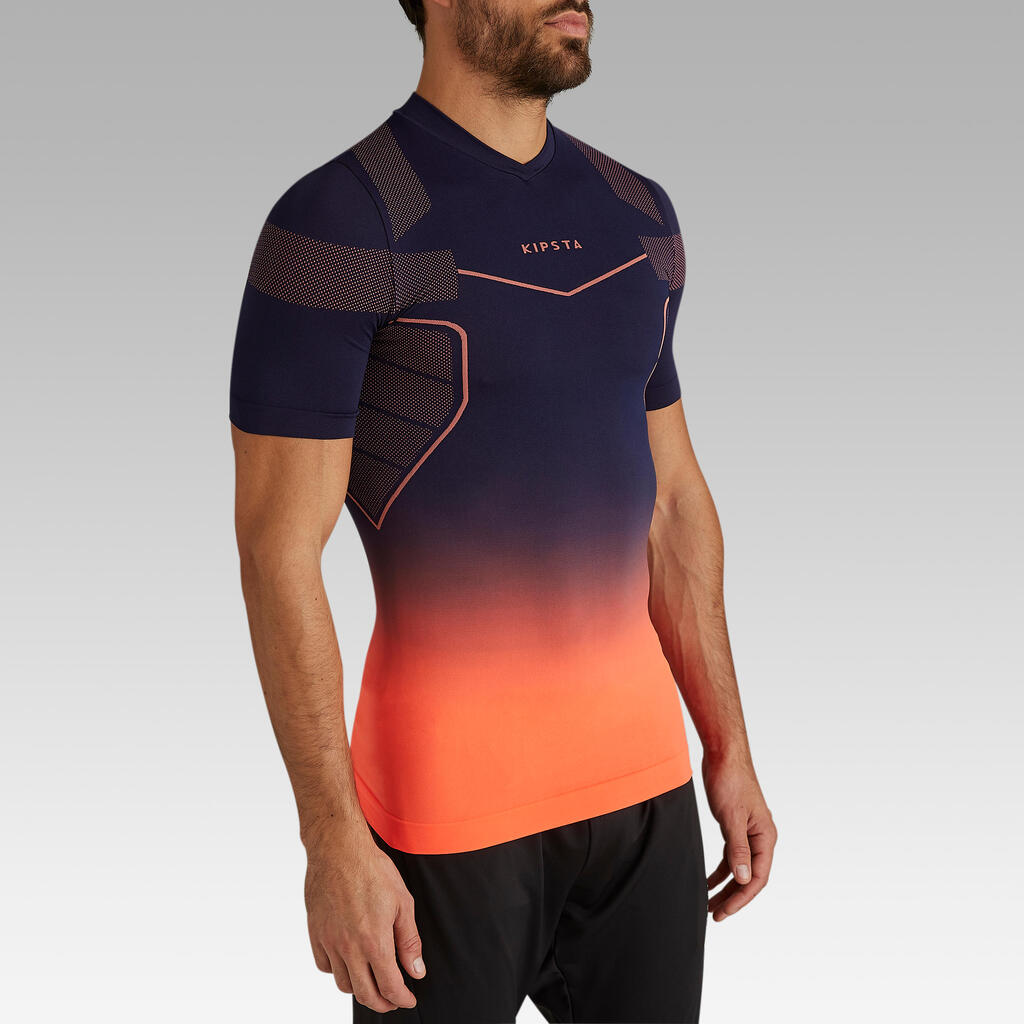 Funktionsshirt kurzarm Keepdry 500 atmungsaktiv Erwachsene violett/orange