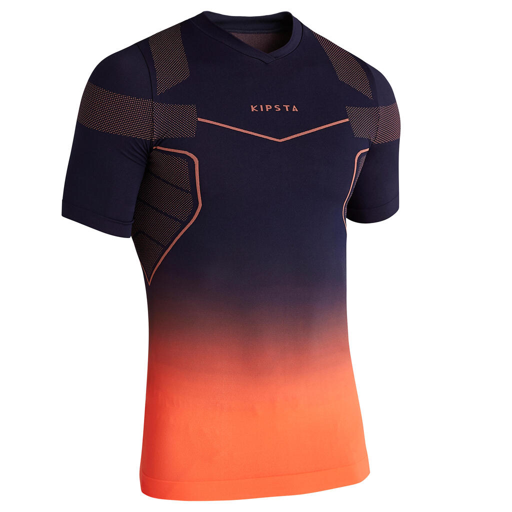 Funktionsshirt kurzarm Keepdry 500 atmungsaktiv Erwachsene violett/orange