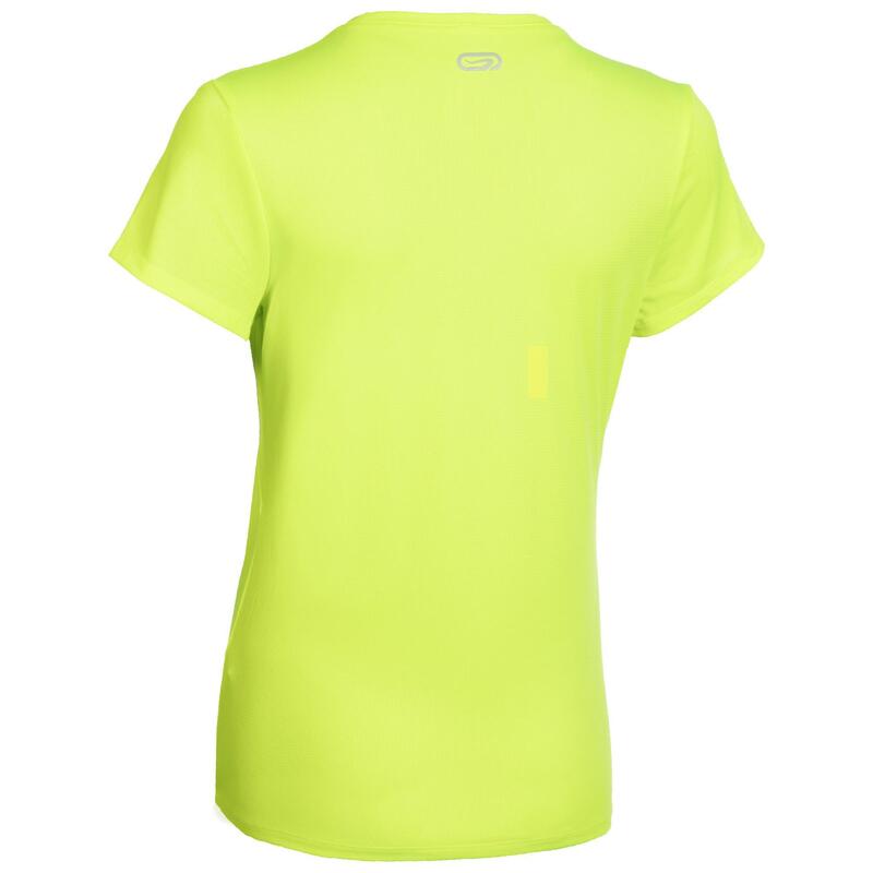 Atletiek T-shirt voor dames club personaliseerbaar fluogeel