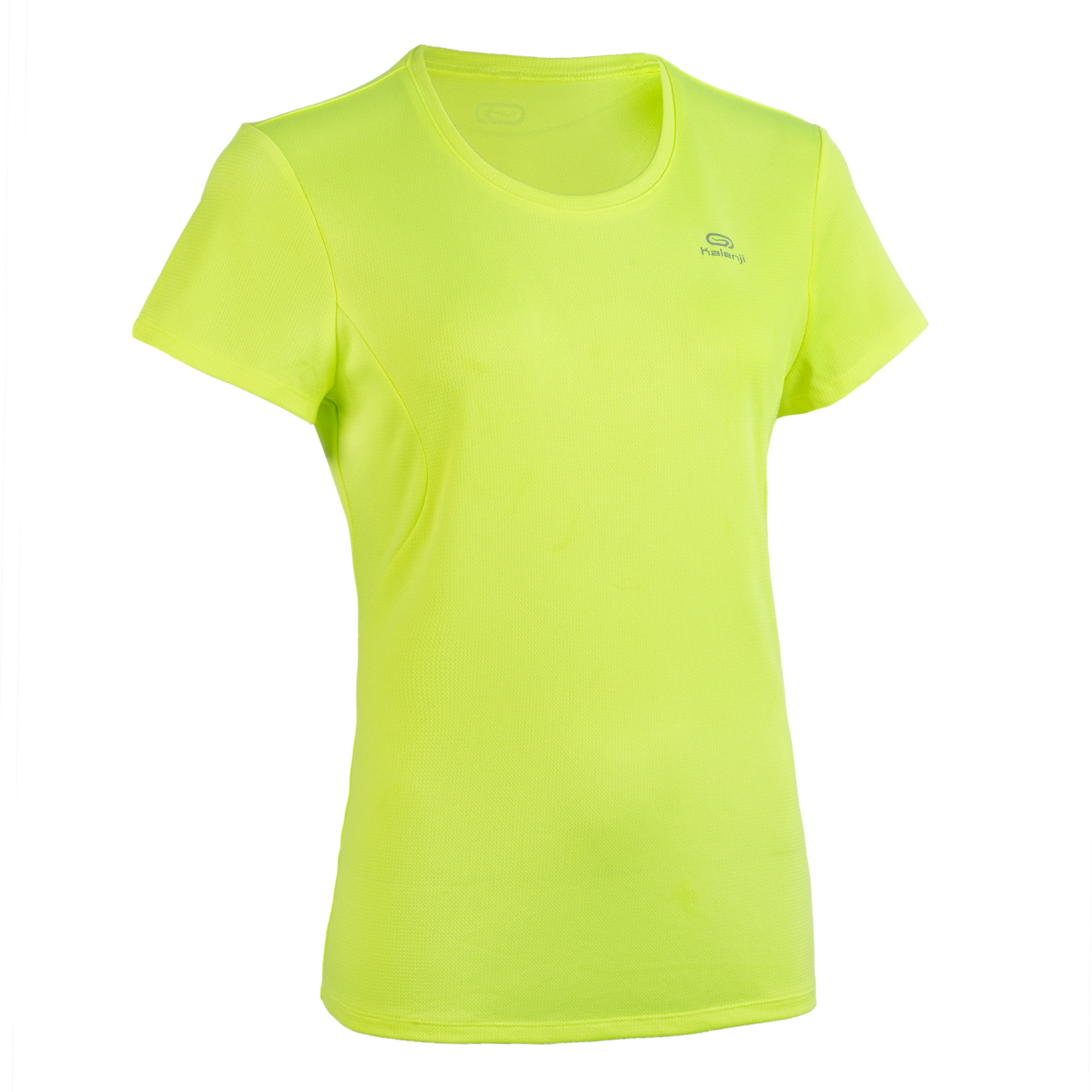 KALENJI T-shirt atletica donna personalizzabile giallo fluo