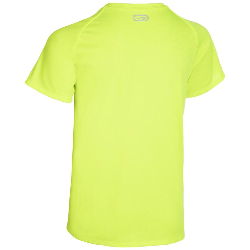 Tee shirt enfant Athlétisme club personnalisable jaune fluo