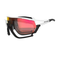 Очки солнцезащитные для горного велосипеда категория 0-3 незапотевающие бело-черные XC RACE Rockrider
