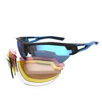 Lunettes de VTT adulte XC 100 bleu  pack de 4 verres interchangeables