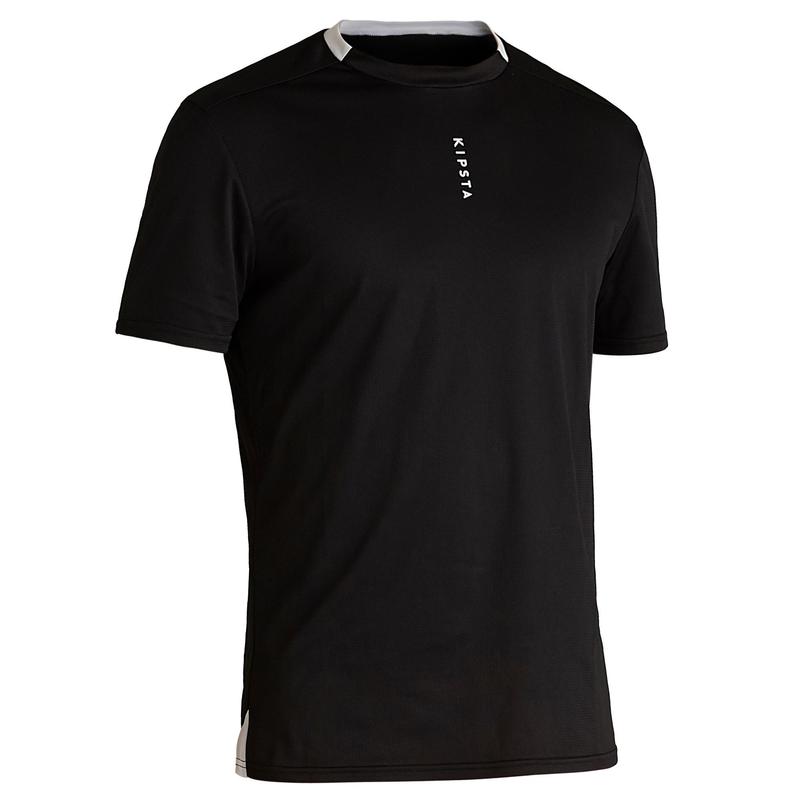 Camiseta de fútbol Adulto Kipsta F100 negra