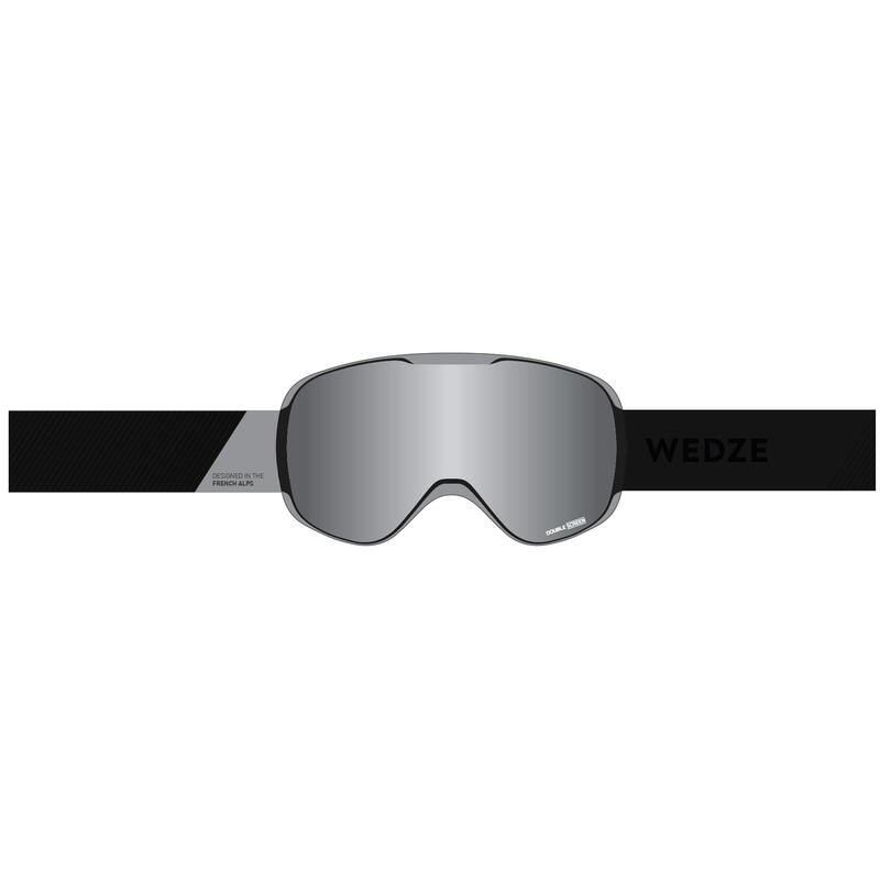 CHILDREN AND ADULT SKI AND SNOWBOARD GOGGLES G500 I - ALL WEATHER BLACK