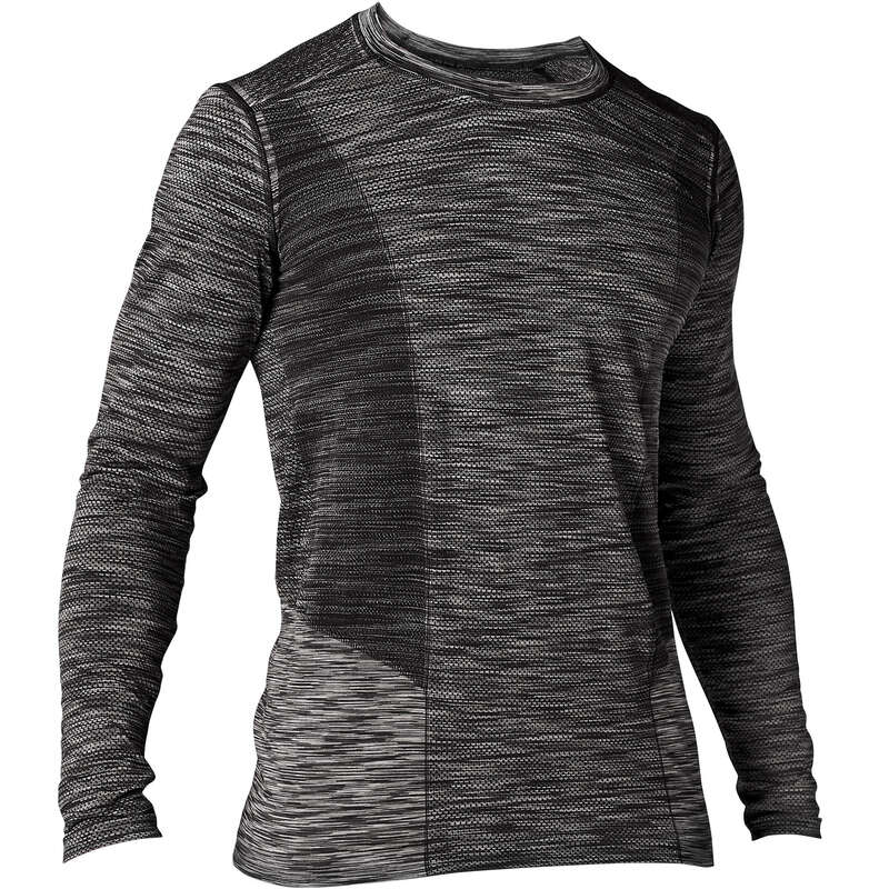 MAN YOGA APPAREL - Long-Sleeved Seamless Yoga T-Shirt DOMYOS