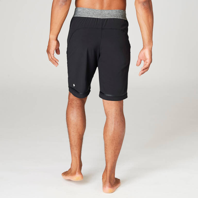 Woven Dynamic Yoga Shorts - Black