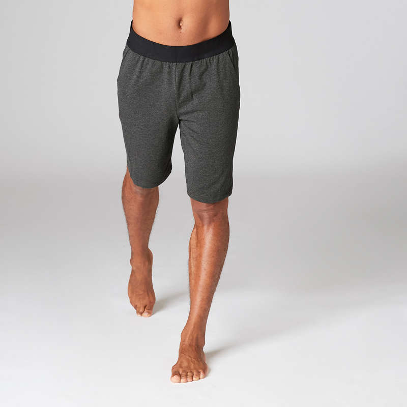 DOMYOS Organic Cotton Gentle Yoga Shorts - Black | Decathlon