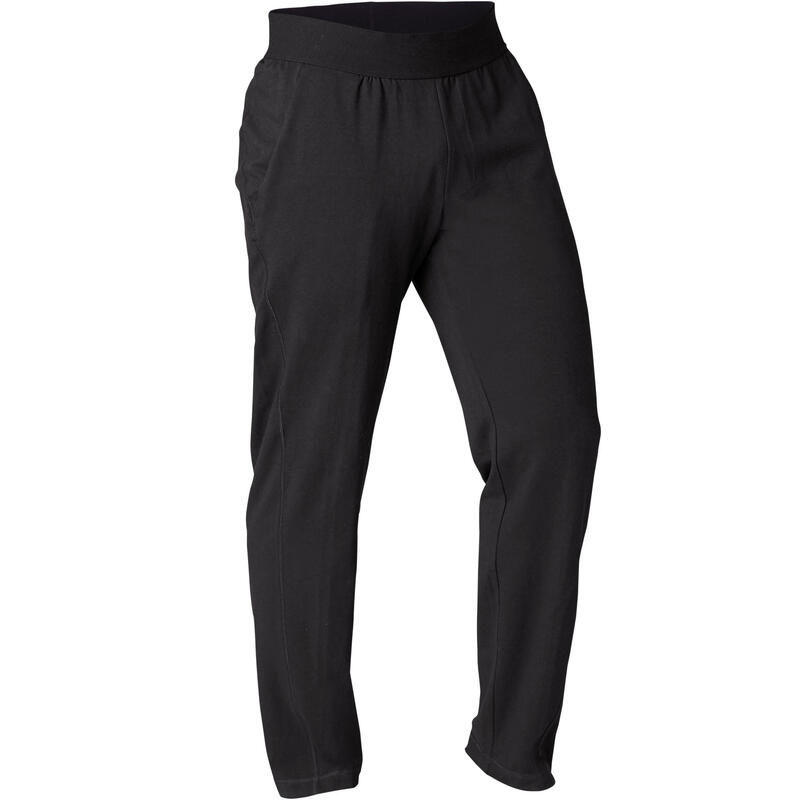 Broek voor zachte yoga heren ecodesigned zwart