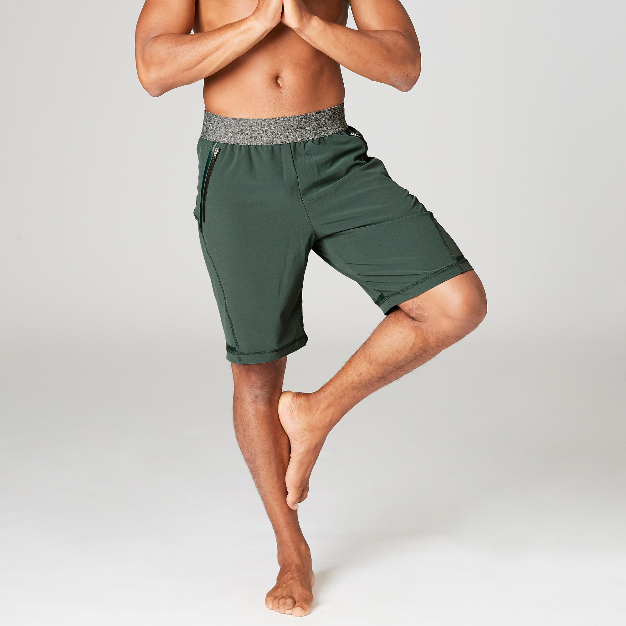 

Woven Dynamic Yoga Shorts - Green -  By DOMYOS | Decathlon