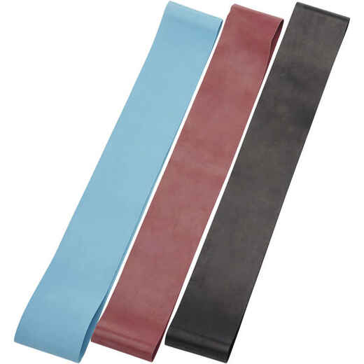 
      Fitness Resistance Bands Three-Pack 5-6-7 kg - Grey/Burgundy/Black
  