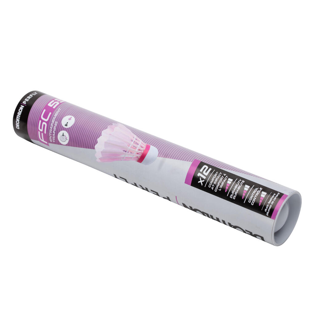 Roze loptice za badminton FSC 530 SPEED 77 (12 komada)