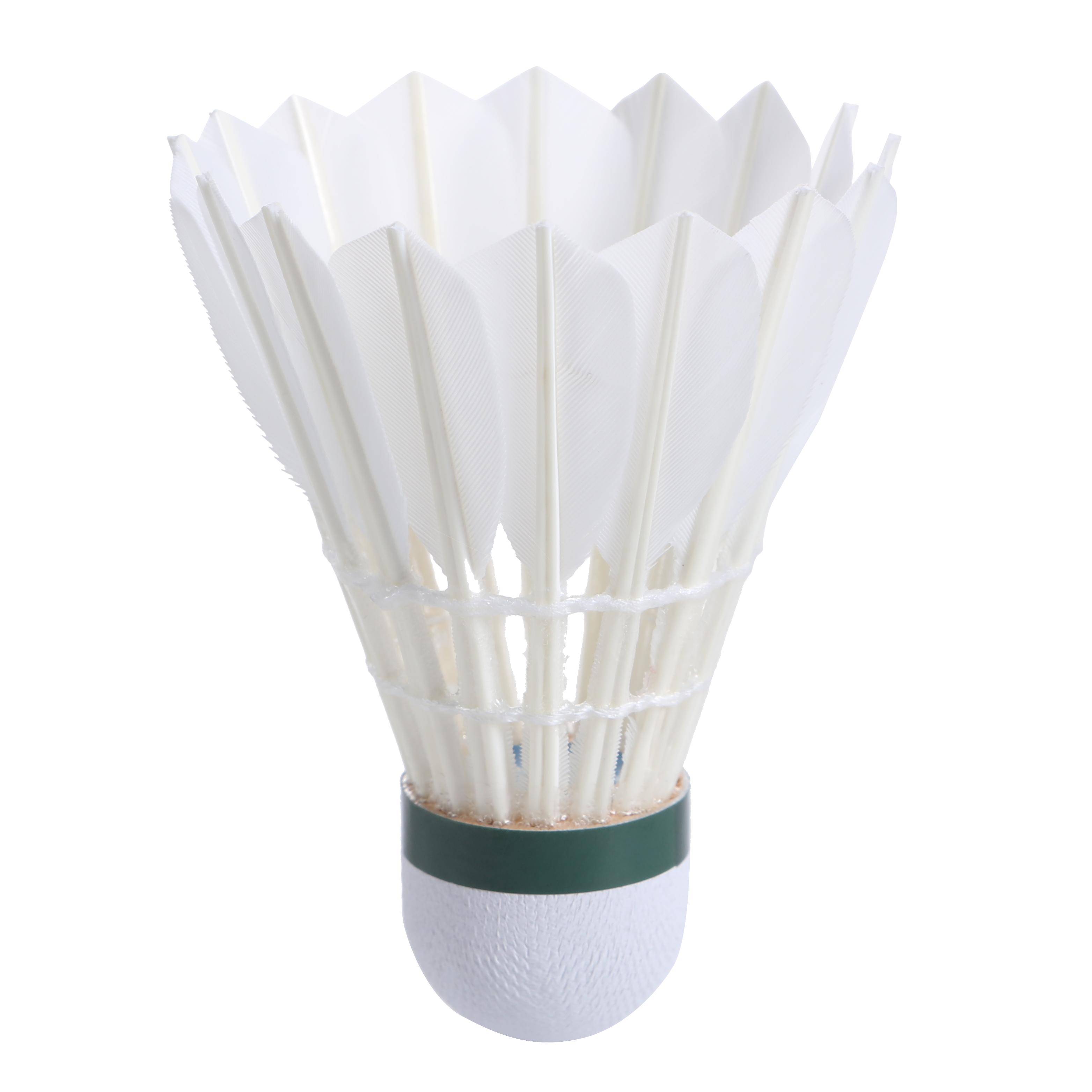 Volant Badminton BallX Lot De 12 Volants De Badminton Naturels XB6000 Avec Plumes D'oie | 77 (vitesse Moyenne) | Balles De Badminton | Balles De Badminton | Balles De Badminton Pour L'extu00e9rieur