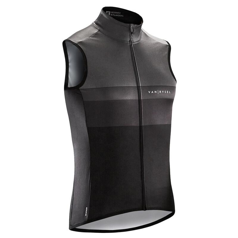 Road Cycling Windproof Gilet - Black