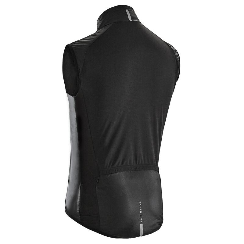 COUPE-VENT VELO ROUTE SANS MANCHE HOMME - RACER ULTRA-LIGHT NOIR