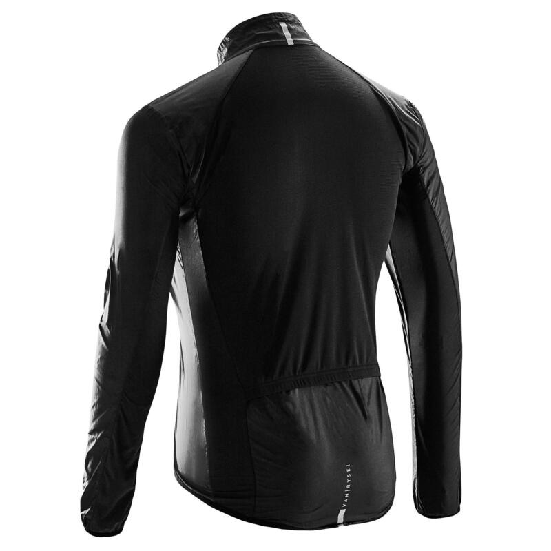 Road Cycling Ultra-Light Long-Sleeved Windproof Jacket - Black