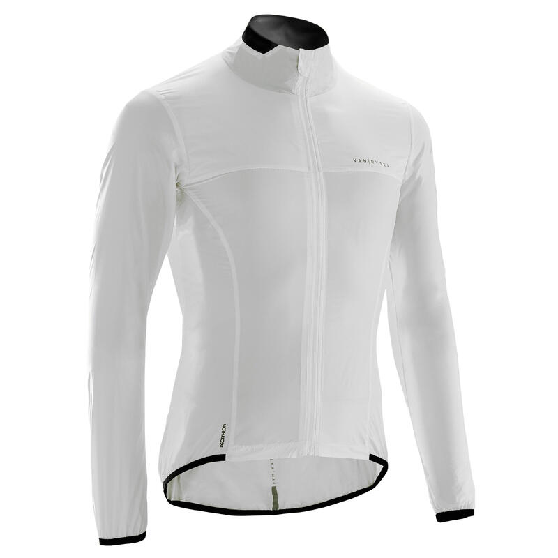 COUPE-VENT VELO ROUTE MANCHES LONGUES HOMME - RACER ULTRA-LIGHT BLANC