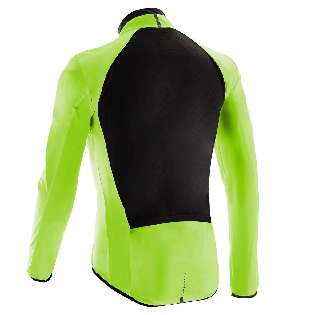 CORTAVIENTO CICLISMO RUTA HOMBRE MANGA LARGA ULTRALIGHT AMARILLO