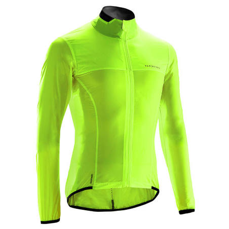 COUPE-VENT VELO ROUTE MANCHES LONGUES HOMME - RACER ULTRA-LIGHT  JAUNE