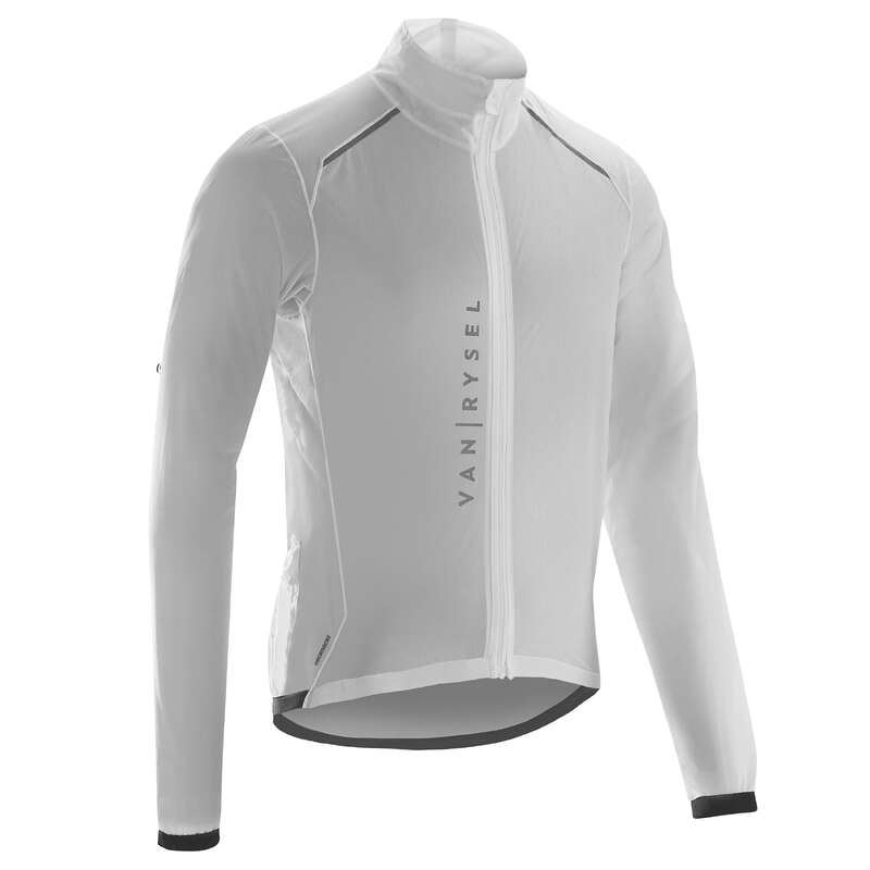 MEN ROAD WINDSTOPPER Cycling - RR900 Ultralight Cycling Rain Jacket - White VAN RYSEL - Cycling