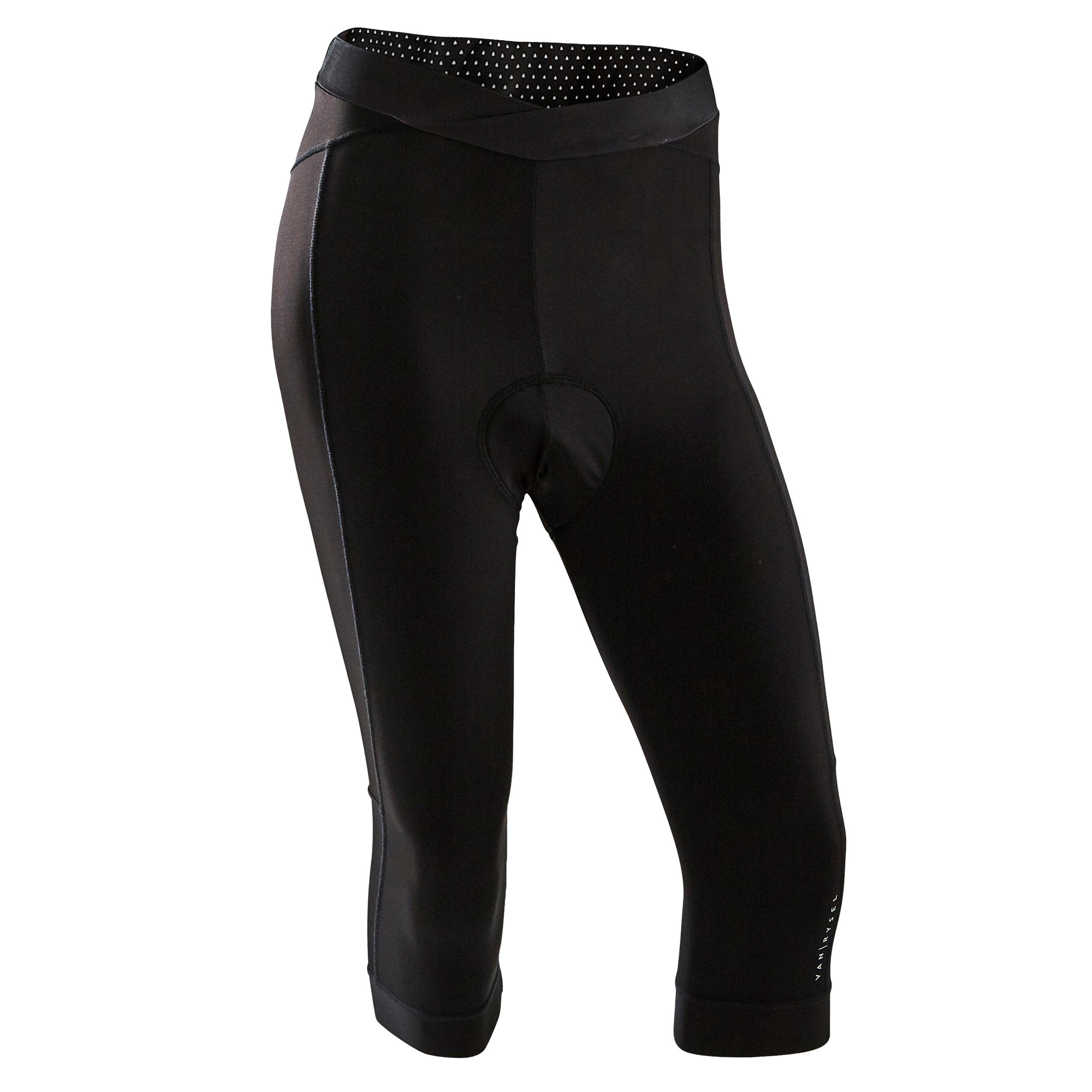 900 Women's Cropped Bibless Cycling Tights - Black 1/4