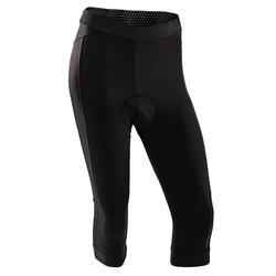 CULOTTE CICLISMO CARRETERA 3/4 SIN TIRANTES MUJER VAN RYSEL 900 NEGRO