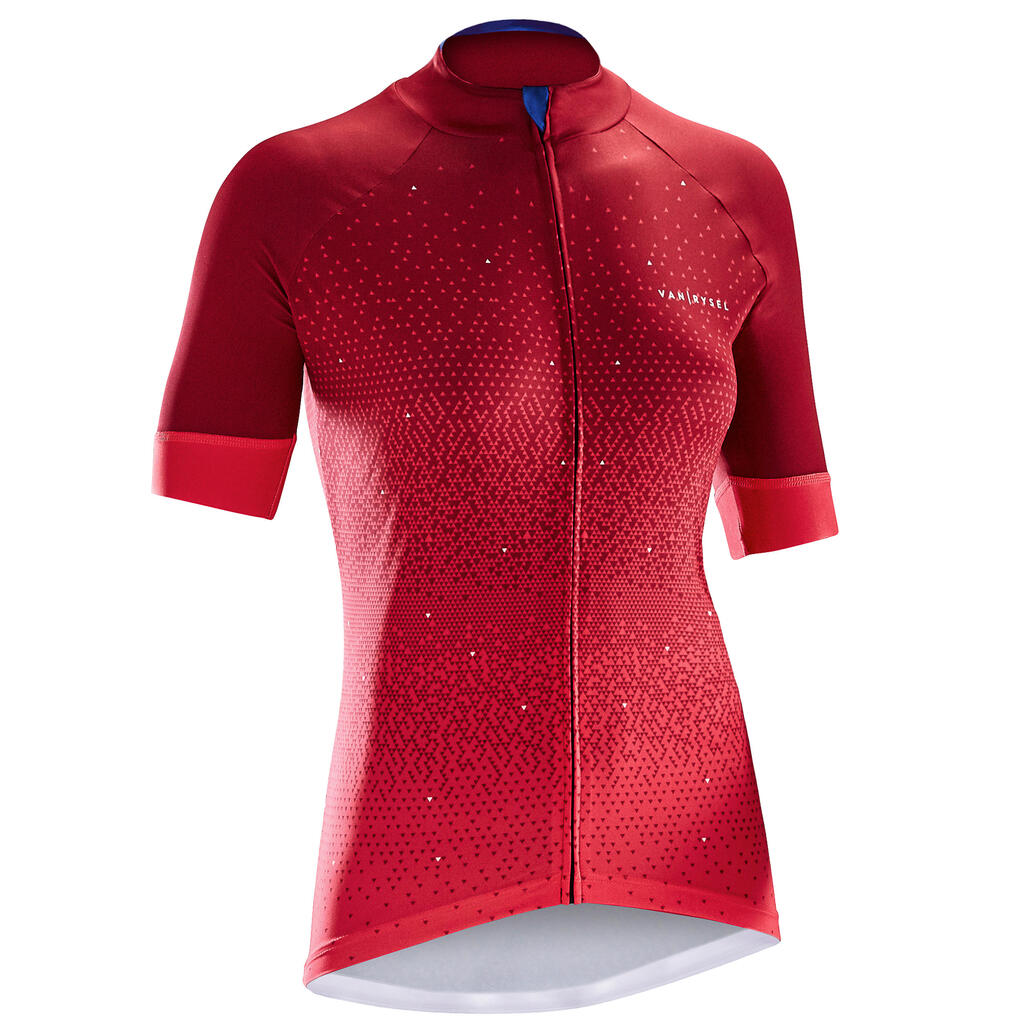 900 Women's Short-Sleeved Cycling Jersey - Blue Shaded Design