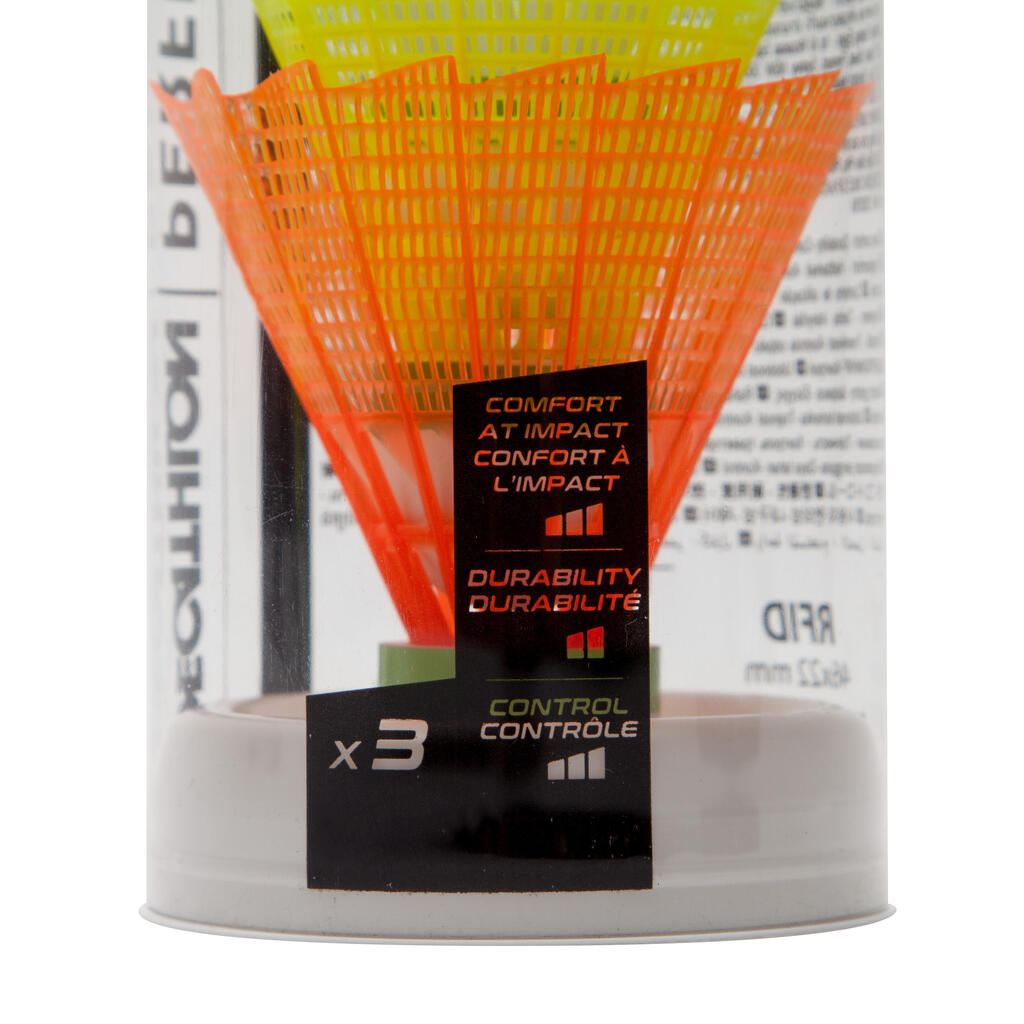 Bela plastična loptica za badminton PSC 100 MEDIUM (3 komada)