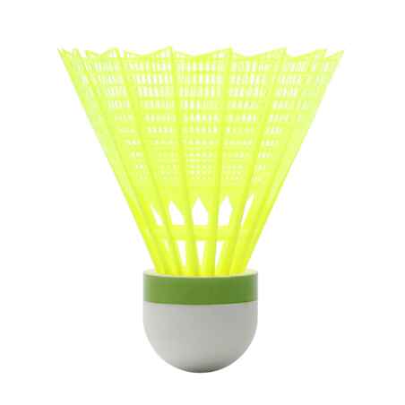 PSC 100 MEDIUM  PLASTIC SHUTTLECOCK x 6 CH  YELLOW