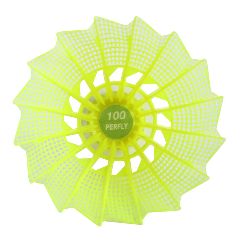 PSC 100 MEDIUM  PLASTIC SHUTTLECOCK x 6 CH  YELLOW