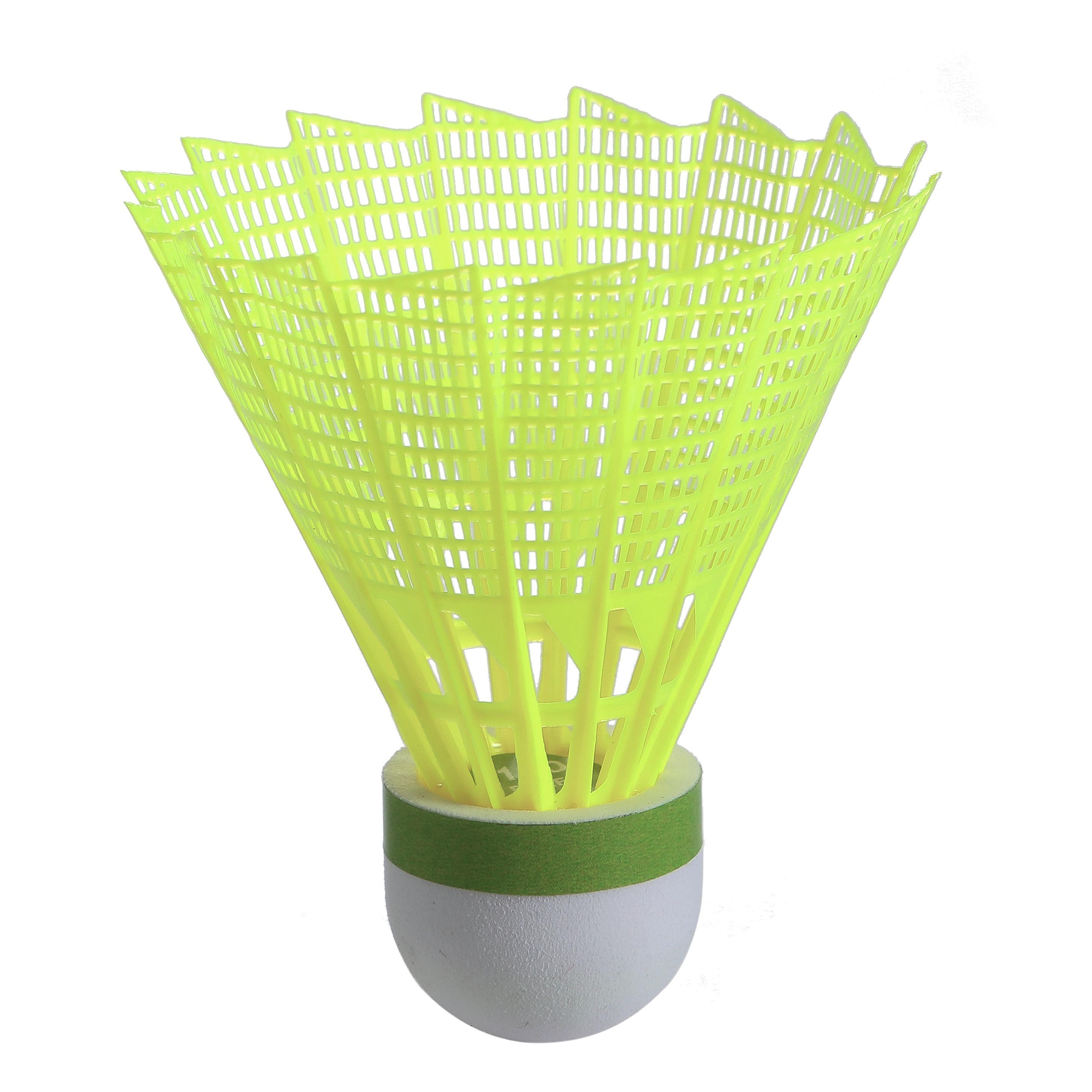 PSC 100 MEDIUM  PLASTIC SHUTTLECOCK x 6 CH  YELLOW 10/10